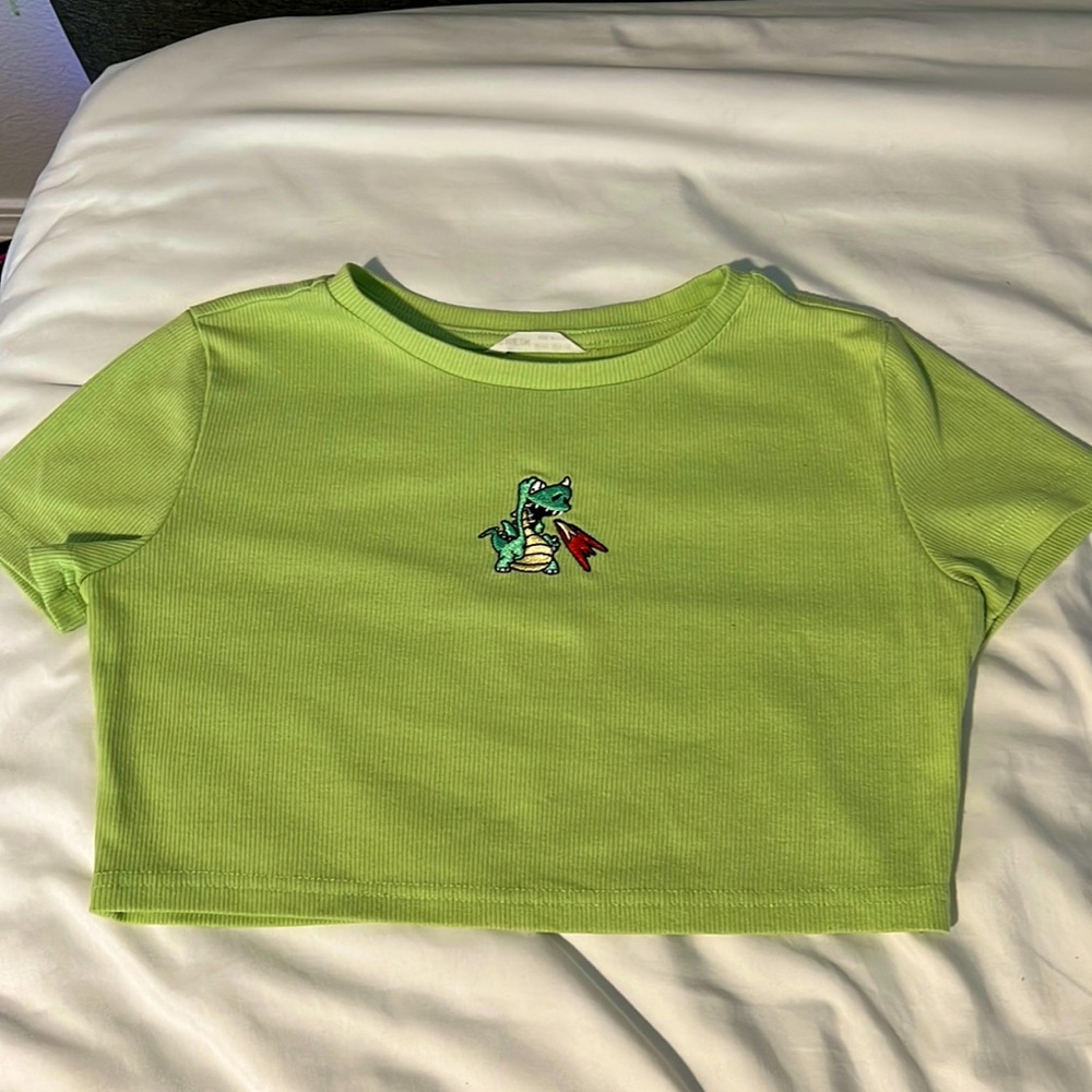 Top, brand: SHEIN, color green